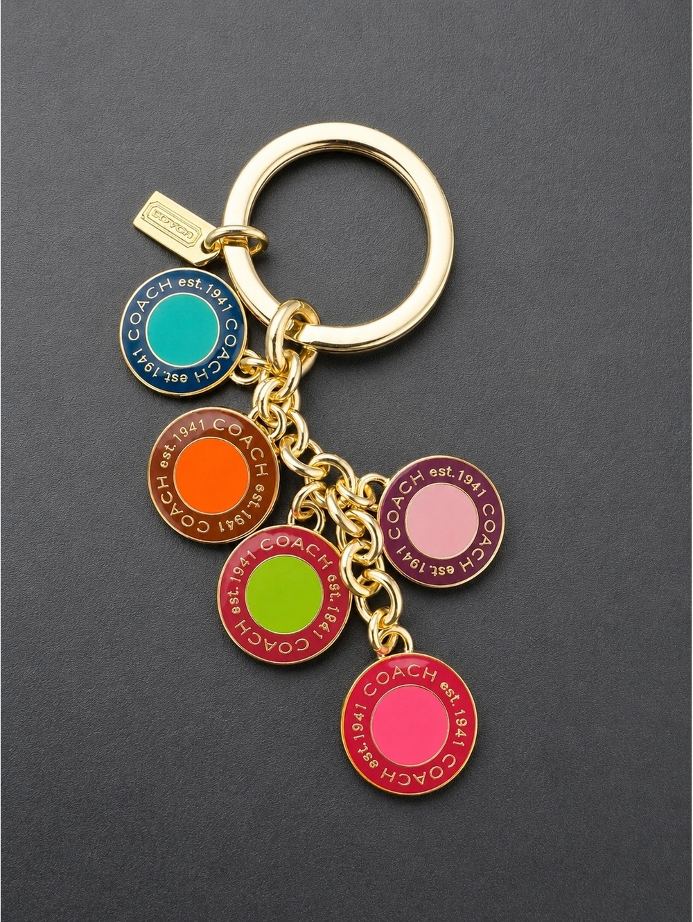 Coach Colorful Circle Charm Key Holder plus Coach Pen